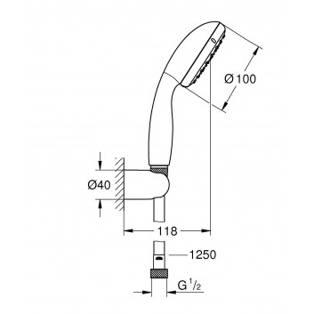 Shower set Grohe New Tepesta 100 2 strumienie, chrome- sanitbuy.pl