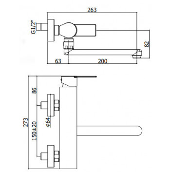 Washbasin faucet Paffoni Tango wall mounted, chrome- sanitbuy.pl