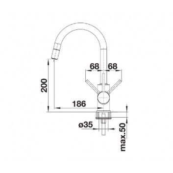 Kitchen faucet Blanco Antas-S ceramic with pull-out spray, black/chrome- sanitbuy.pl