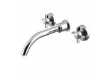 Bruma Imperial Washbasin faucet without pop Wall mounted spout 230mm gold- sanitbuy.pl
