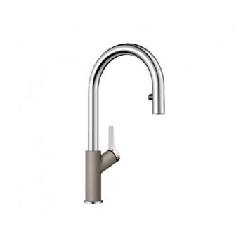 Kitchen faucet Blanco Carena-S Vario Siligranit-Look with pull-out spray, szampan/chrome- sanitbuy.pl