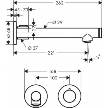 Washbasin faucet Axor Uno Select 165 concealed, chrome- sanitbuy.pl