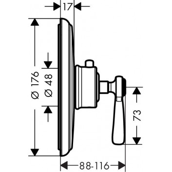 Mixer thermostatic Axor Montreux concealed HighFlow, chrome- sanitbuy.pl