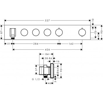 Module thermostatic Axor Select 460/900 do 2 odbiorników, concealed, chrome- sanitbuy.pl