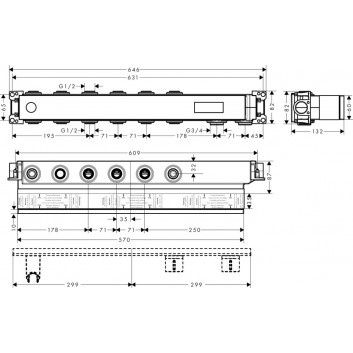 Set podstawowy concealed Axor ShowerSolutions for thermostatic module do 4 odbiorników, chrome- sanitbuy.pl