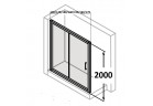 Door sliding Huppe Classics 100 cm, wys. 200 cm, with fixed element, silver shine, transparent glass z Anti Plaque