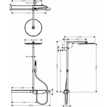 Shower set Axor ShowerSolutions ShowerPipe 800, chrome- sanitbuy.pl