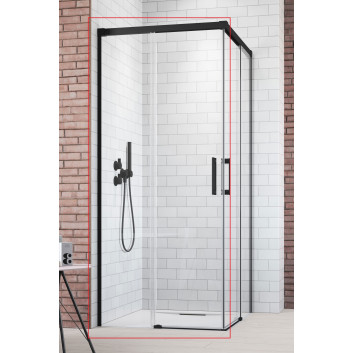 Door sliding Radaway Idea Black 80 part left cabins 78-79.5x200.5cm, glass transparent, profil black- sanitbuy.pl