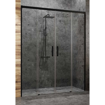 Door for recess installation Radaway Idea Black DWD 140x200.5cm, profil black, glass transparent- sanitbuy.pl