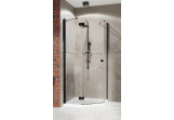 Corner shower cabin symmetric Radaway Essenza New Black PTJ 90x90 door left, profil black, glass transparent