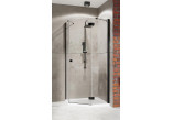 Corner shower cabin symmetric Radaway Essenza New Black PTJ 100x100 door right, profil black, glass transparent- sanitbuy.pl