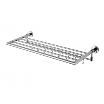 Shelf for towels Stella Classic with railing 64.5x21.5cm, chrome- sanitbuy.pl