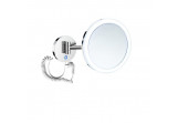 Cosmetic mirror Stella powiększenie 3x, podświetlenie LED, double ruchome arm, włącznik na sensor dotykowy, chrome