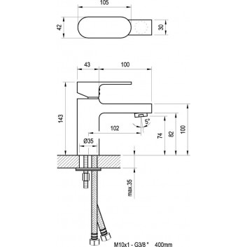 Washbasin faucet Ravak Chromee standing, chrome- sanitbuy.pl