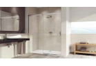 Door shower Huppe Aura Elefance 1-piece 120x190cm Anti-Plaque, matt silver profile, transparent glass 