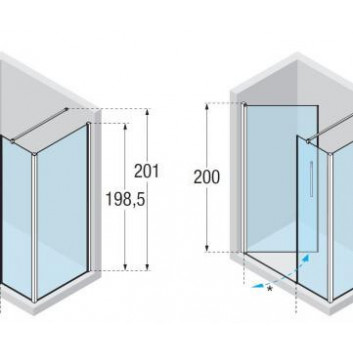 Cabin Novellini Young 2.0 G+F with side panel, transparent glass profil chrome- sanitbuy.pl