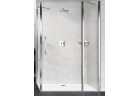 Swing door Novellini Young 2.0 2P+F 100m with side panel, silver profile transparent glass