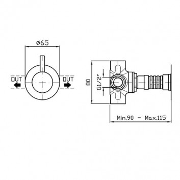 Concealed component Zucchetti for mixer shower- sanitbuy.pl