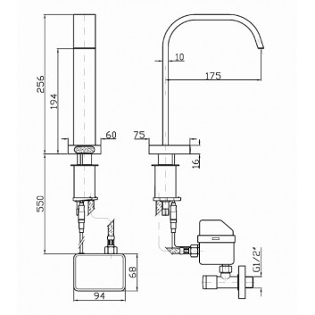 Washbasin faucet Zucchetti Aguablu thermostatic standing electronic, chrome- sanitbuy.pl