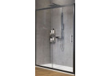 Door for recess installation Novellini Zephyros 2P two-piece 96x195 cm glass transparent, profil black