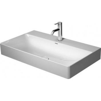 Countertop washbasin Duravit DuraSquare 100x47 cm without tap hole, without overflow white