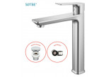 Washbasin faucet standing Nea High, single lever, z metalowym korkiem click-clack, chrome