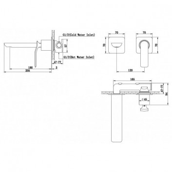 Washbasin faucet Kohlman Experience single lever concealed, black mat