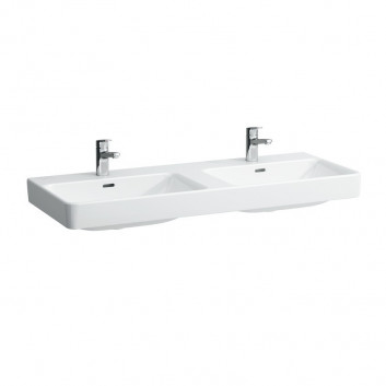 Washbasin double Laufen Pro S, 120x46, otwory na baterie, Laufen Clean Coat, white