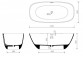 Bathtub freestanding, Sanitti SETTE, 1700x820x600, siphon z overflow, white 