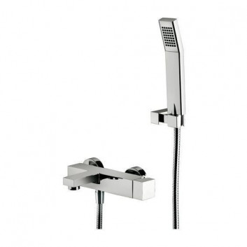 Bath tap Paffoni Elle, wall mounted, with shower set, black mat
