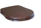 Toilet seat Kerasan Retro of walnut wood, soft-closing, złote hinges