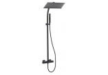 Shower column Giulini Giovanni, square, z baterię termostatyczną, black mat