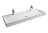 Washbasin double Ravak Natural Duo 120x45 cm without overflow with hole pod baterię - white 