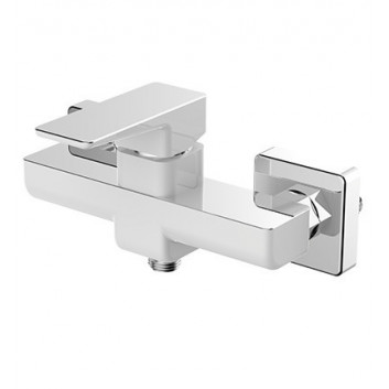 Shower mixer wall mounted solo Omnires Parma chrome & white