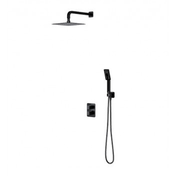Shower set concealed thermostatic punktowy Omnires Parma black mat