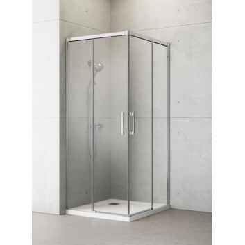 Shower cabin glass transparent chrome 80x80cm Radaway Idea KDD- sanitbuy.pl