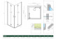 Square cabin Essenza New Black KDD 100cm part right door swinging-folding, profil black glass transparent