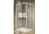 PYTAJ O RABAT ! Cabin Novellini Lunes 2.0 A corner, 2 door leafs sliding z fixed panels, rozmiar 90-93 cm, transparent glass, profil chrome