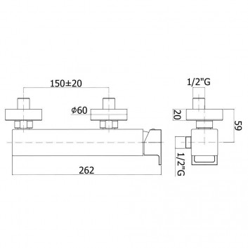 Wall mounted shower mixer, Paffoni Elle, chrome (body)