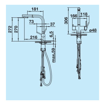 Kitchen faucet Blanco Fontas-S II, pull-out spray, dwuobwodowa, antracyt