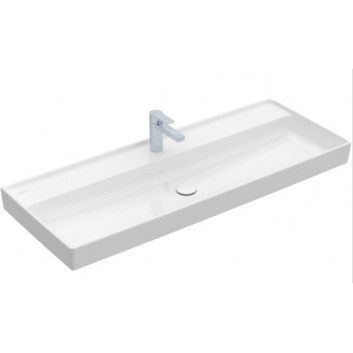 Vanity washbasin double Villeroy&Boch Collaro, 130x47cm, z overflow, white