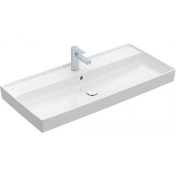 Vanity washbasin double Villeroy&Boch Collaro, 130x47cm, z overflow, white