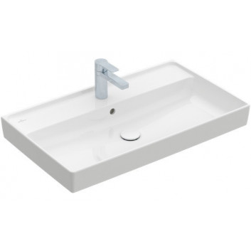 Vanity washbasin double Villeroy&Boch Collaro, 130x47cm, z overflow, white