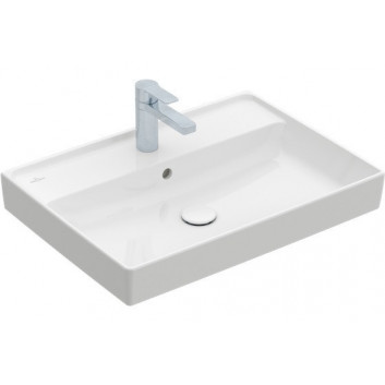 Vanity washbasin double Villeroy&Boch Collaro, 130x47cm, z overflow, white