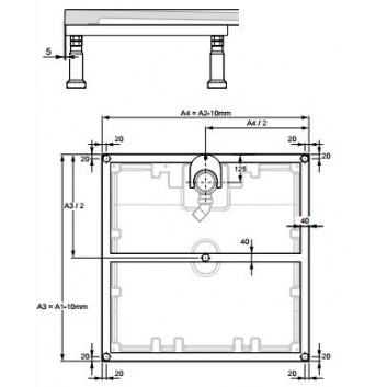 Frame Huppe EasyFlat dla shower tray o wymiarach 90x90cm