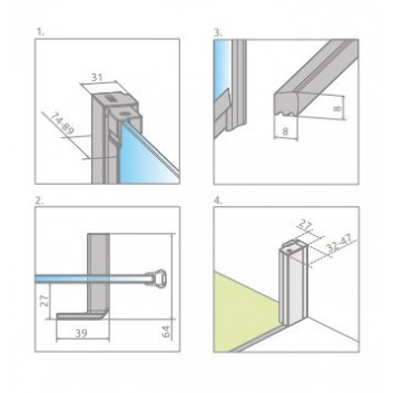 Shower cabin Radaway Modo X I 120, przejrzysta, 1180x2000mm