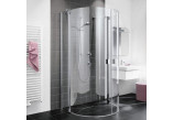 Quadrant shower enclosure KERMI RAYA 90x90 H-200 glass transparent, shiny silver profile, KermiClean 