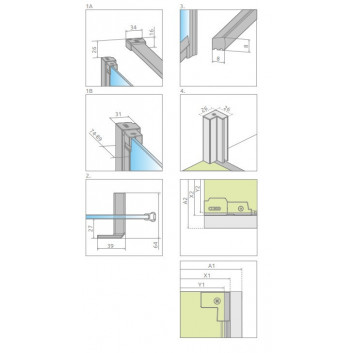 Side panel S1 70 Radaway Nes KDJ I, przejrzysta, 700x2000mm, profil chrome