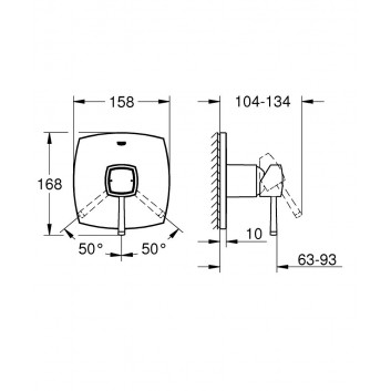 Shower mixer concealed Grohe Grandera, single lever, chrome