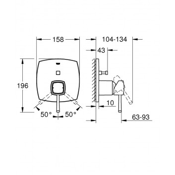 Shower mixer concealed Grohe Grandera, single lever, chrome